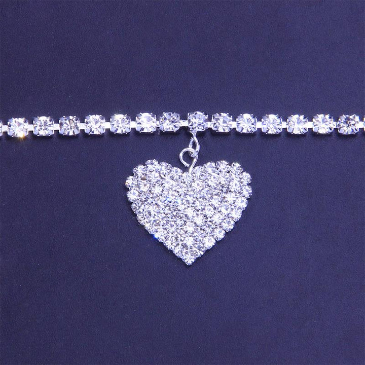 Modisches Herz-Strass-Fußkettchen