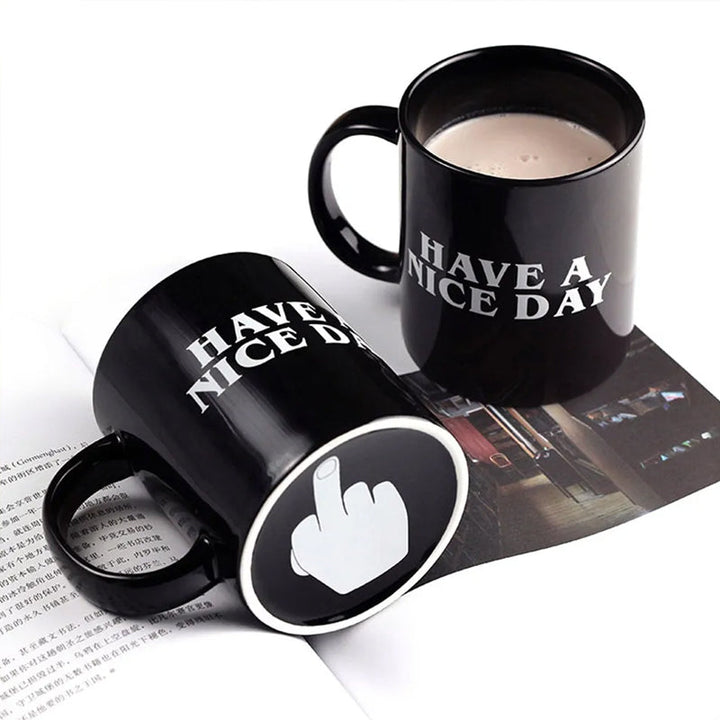 Haben Sie einen schönen Tag Kaffeebecher Mittelfinger Lustige Tasse Neuheit Geschenk | Karnz
