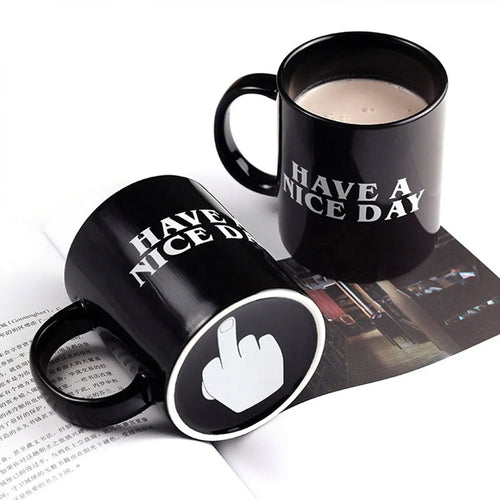 Haben Sie einen schönen Tag Kaffeebecher Mittelfinger Lustige Tasse Neuheit Geschenk | Karnz