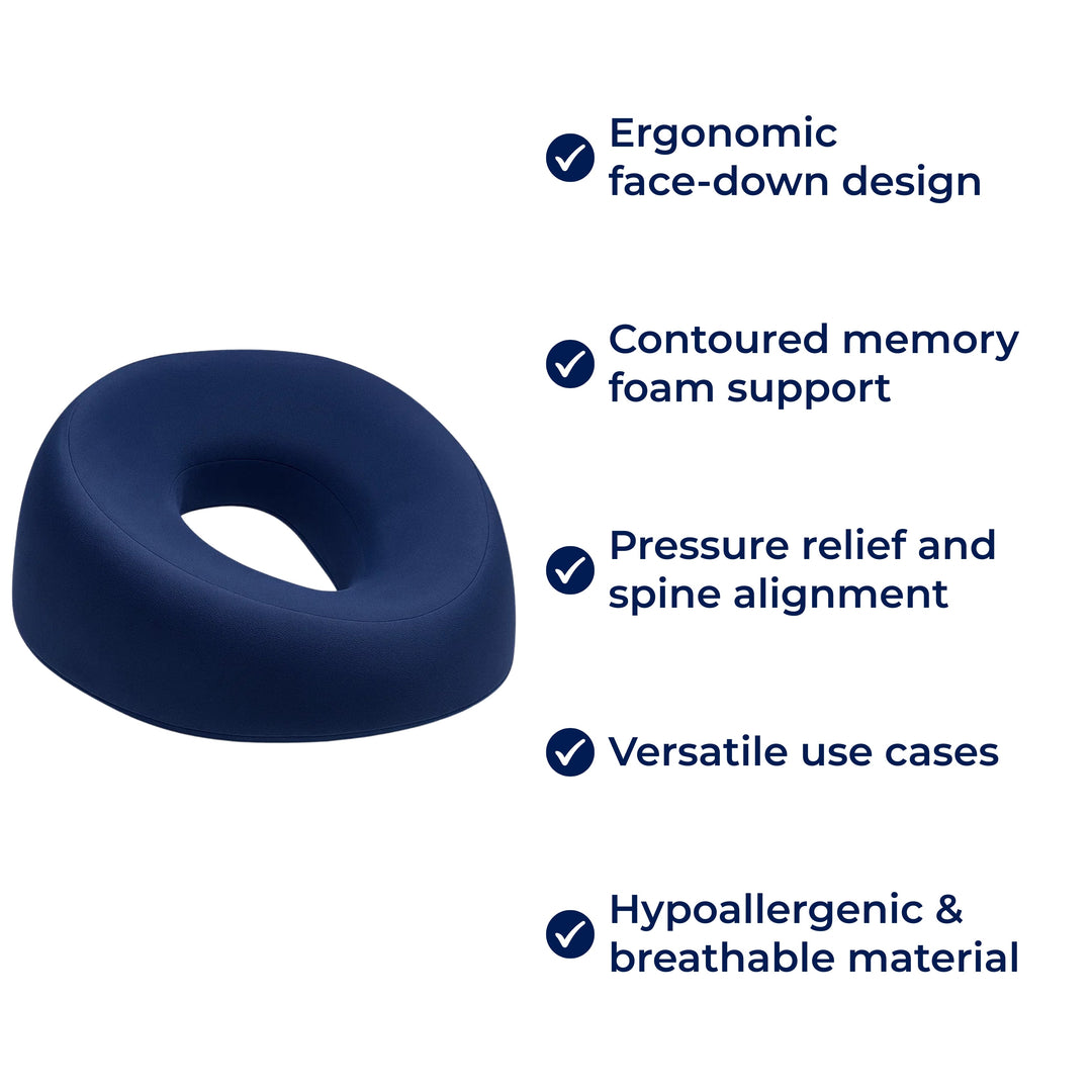 FaceEase | Face-Down-Kissen – Druckentlastungsunterstützung – Konturiertes Memory-Schaum – Ideal für Massage, Schönheit & Bauchschlaf Karnz