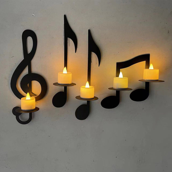 Schwarze Musiknote Wandlicht Karnz