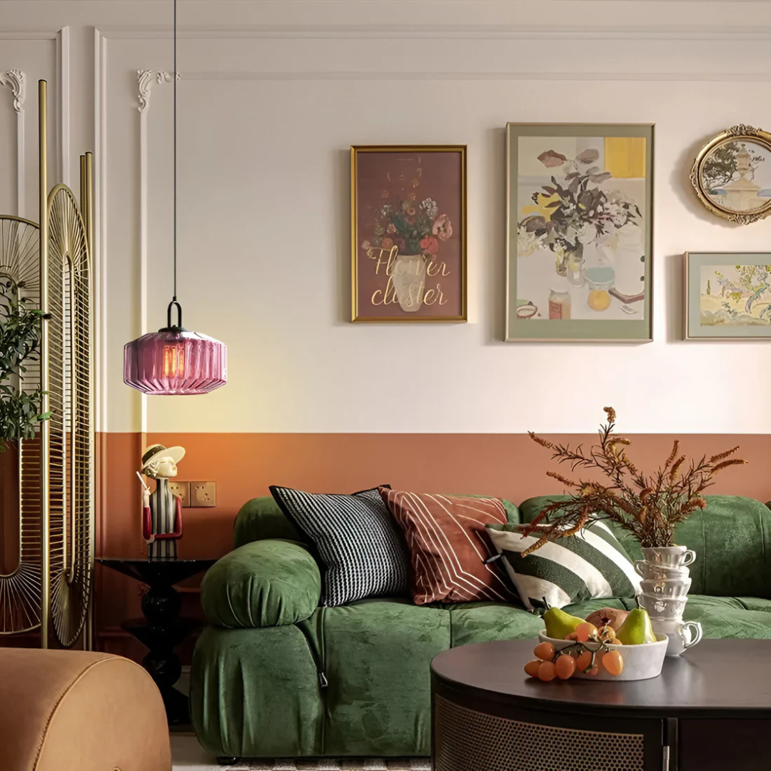 Karnz | Retro Farbige Glaspendelleuchte