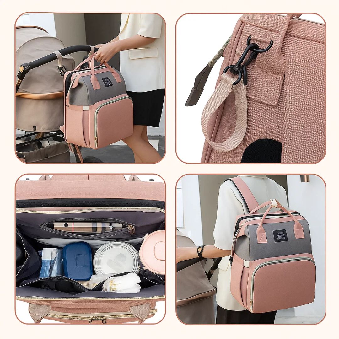 BabyVoyage | Faltbares Reisebett für Babys – Wasserdichtes Design – USB-Ladeanschluss – Ideal für Eltern unterwegs Karnz