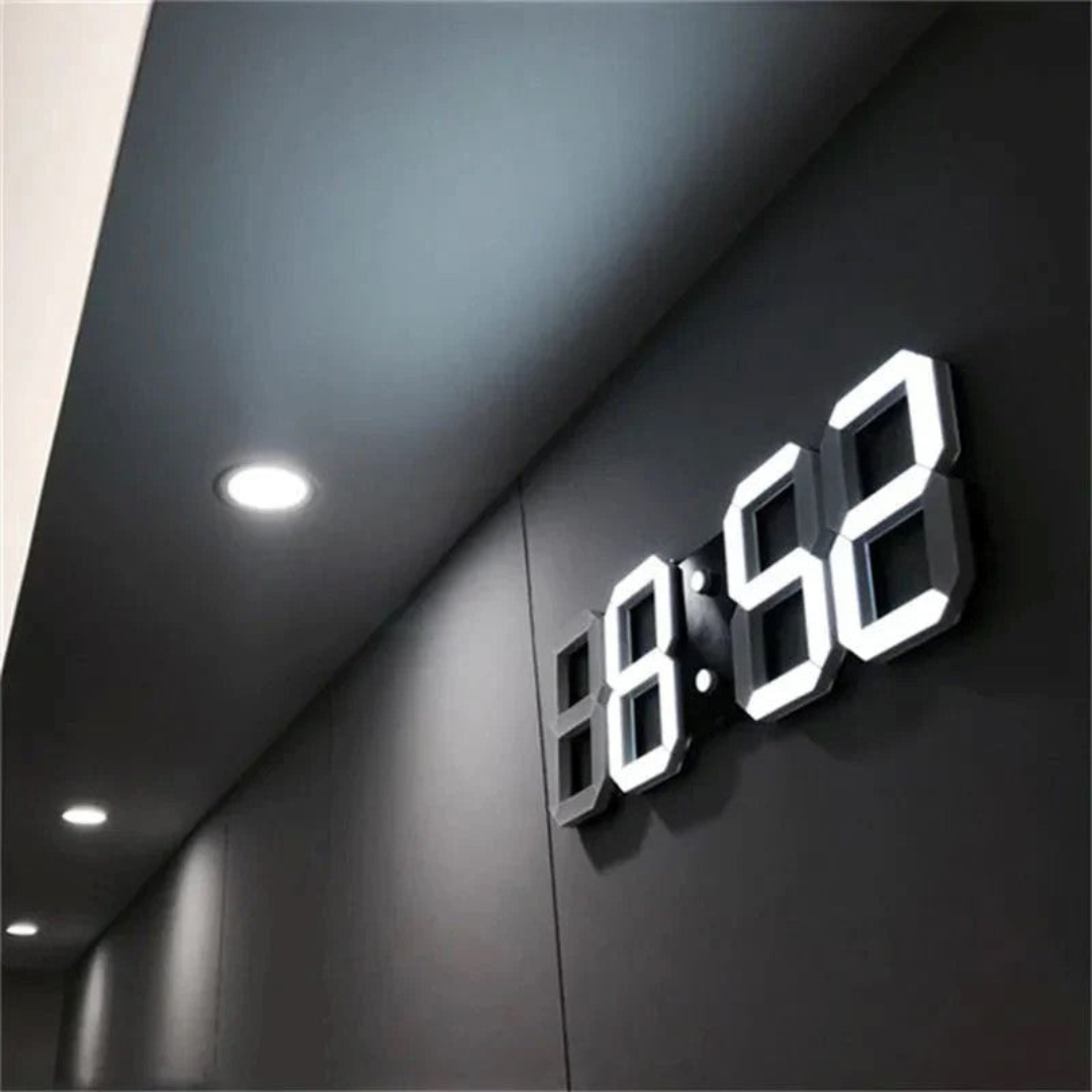 Moderne 3D-LED-Wanduhr – Digitales Display in auffälliger Optik