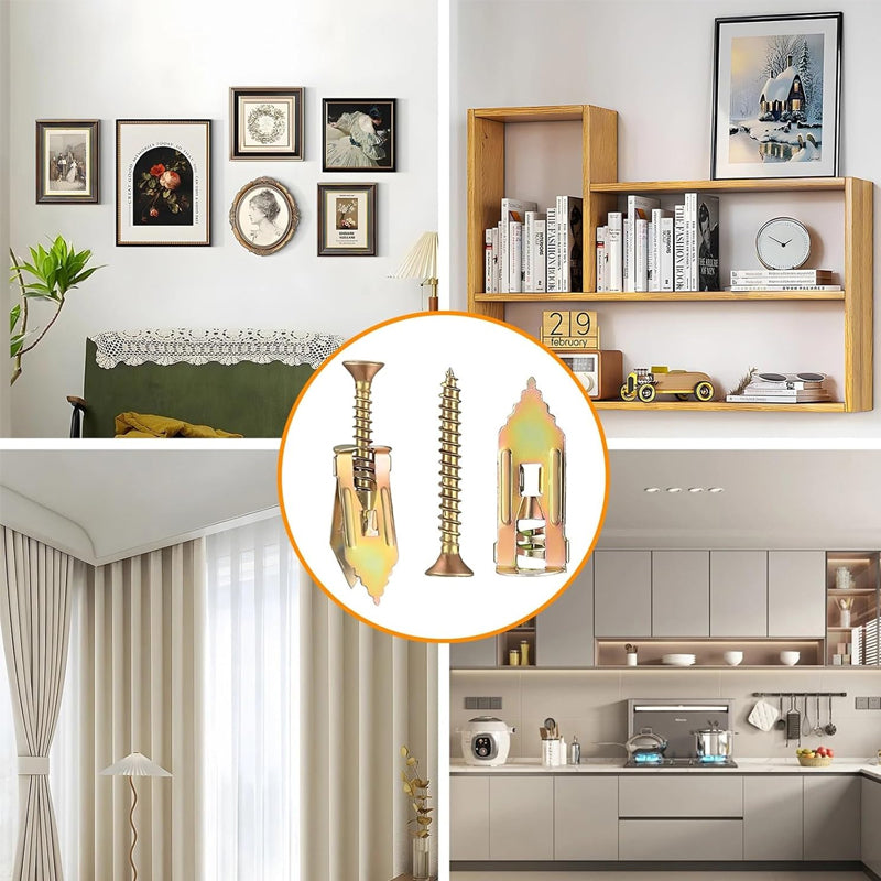 Trockenbau-Spreizdübel + Set mit hochfesten Zinkschrauben (100er-Packung)
