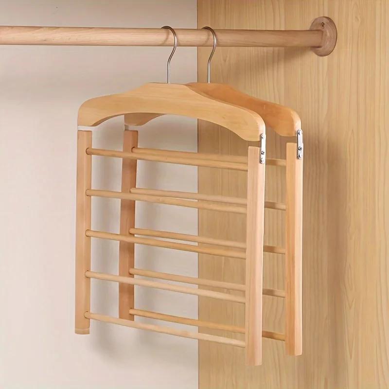 Holzkleiderbügel platzsparend mit robustem Metallhaken | Karnz