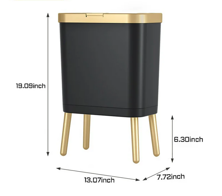 GoldenSlim Moderner Mülleimer mit Deckel Karnz