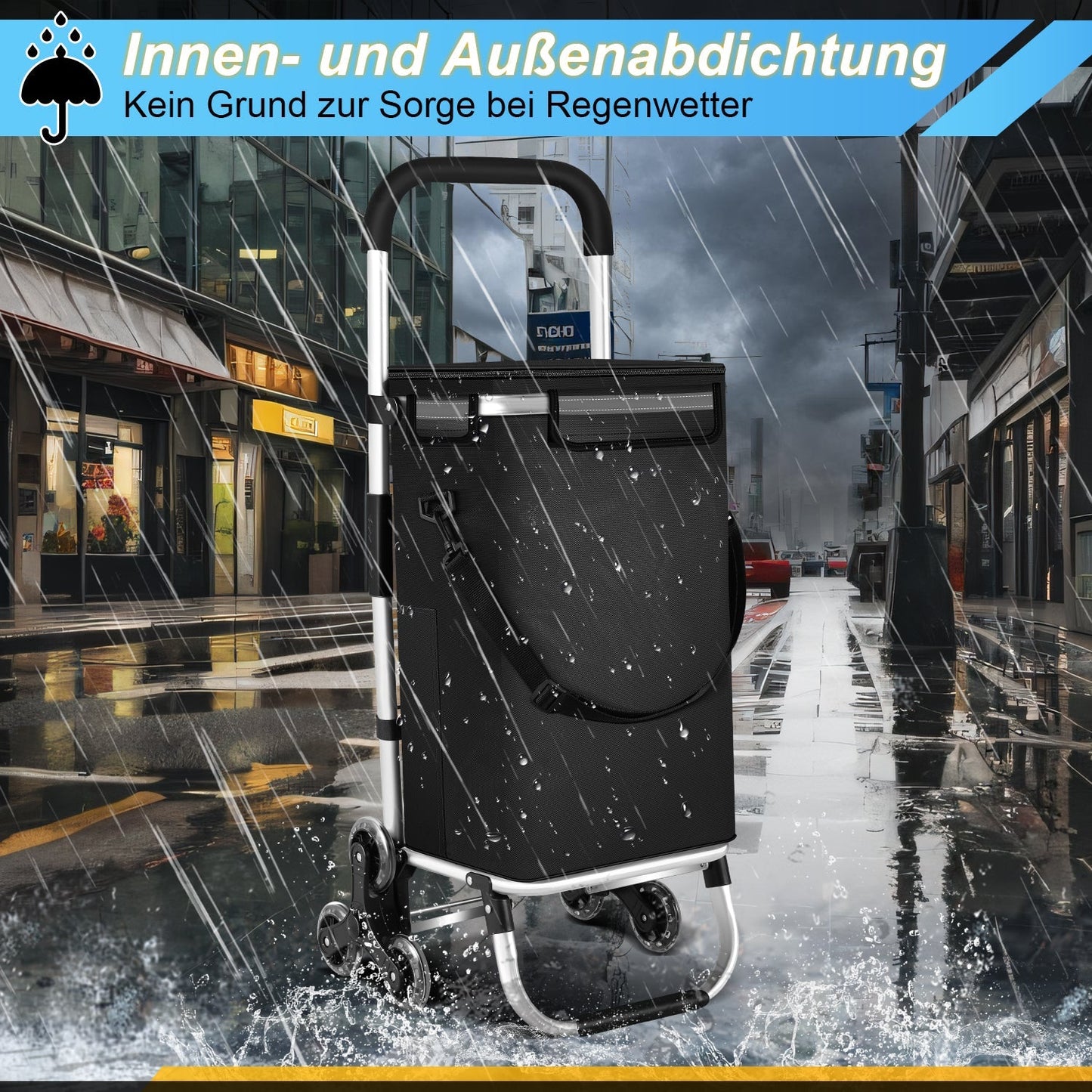 Einkaufstrolley Einkaufsroller Klappbar 40L | Karnz