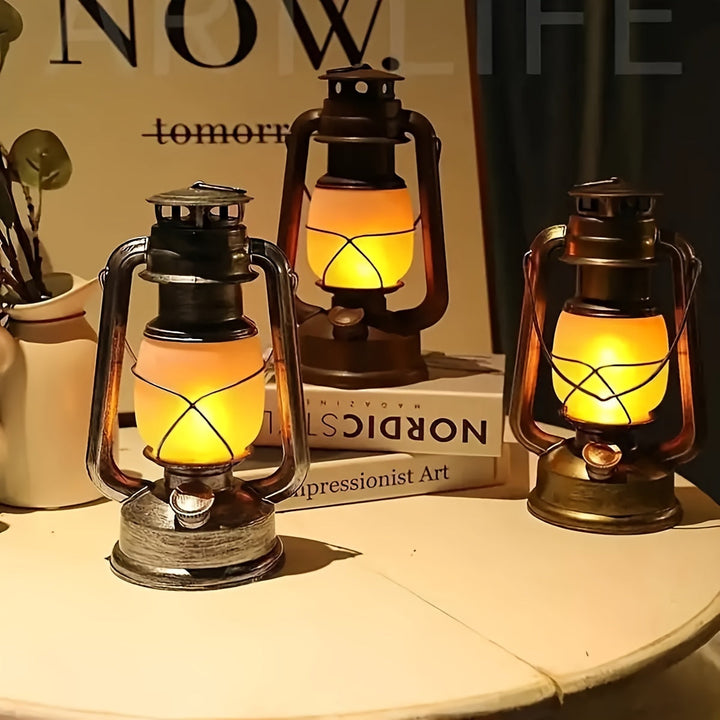RetroGlow Laterne – Vintage LED Laterne mit Flammenlichteffekt | Karnz