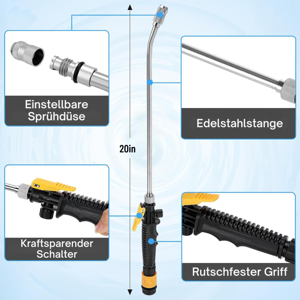 AquaForce 2-in-1 Hochdruckwasserpistole — Mach Schluss mit Schmutzstress und genieße mühelose Glanzmomente! | Karnz
