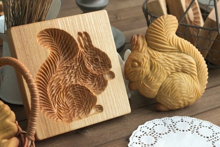 Keksausstecher-Set aus Holz | Gravierte Gebäckstempel | Lebkuchen- und Kekspresse