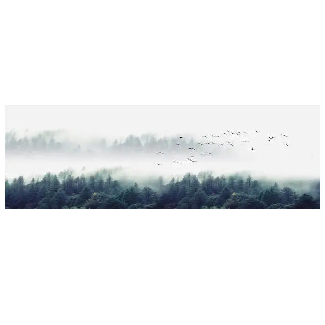 Bergsee Wald Wildnis Wandkunst Großformat Leinwanddrucke Breitformat Landschaftsbild Für Über Das Sofa Oder Über Das Bett | Karnz