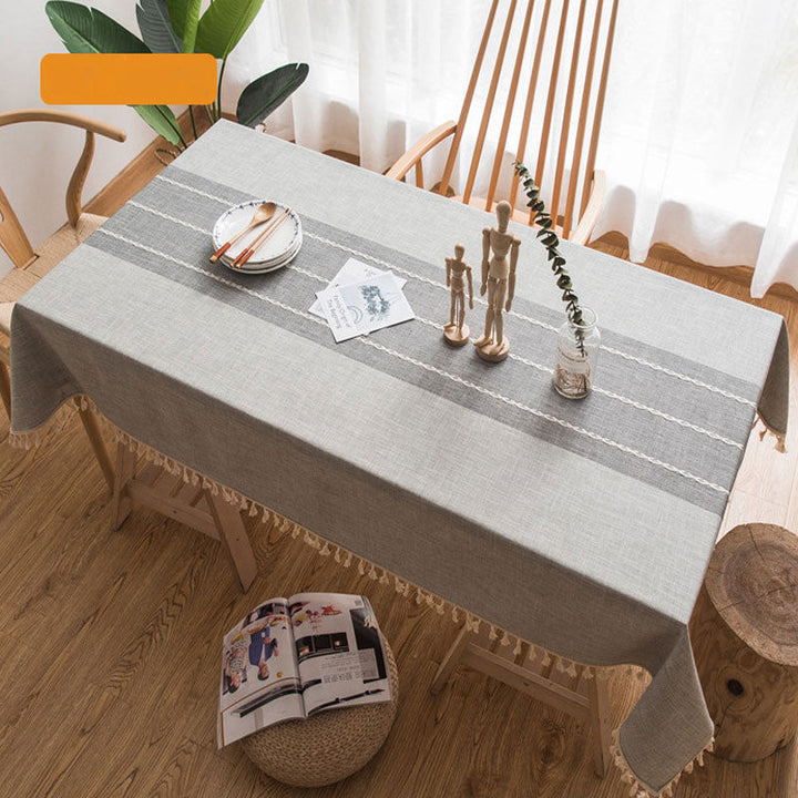 Wasserfeste, ölabweisende, rechteckige Tischdecke aus Baumwoll-Leinen-Mischgewebe, knitterfrei, für Küche, Esszimmer, Buffet und Party