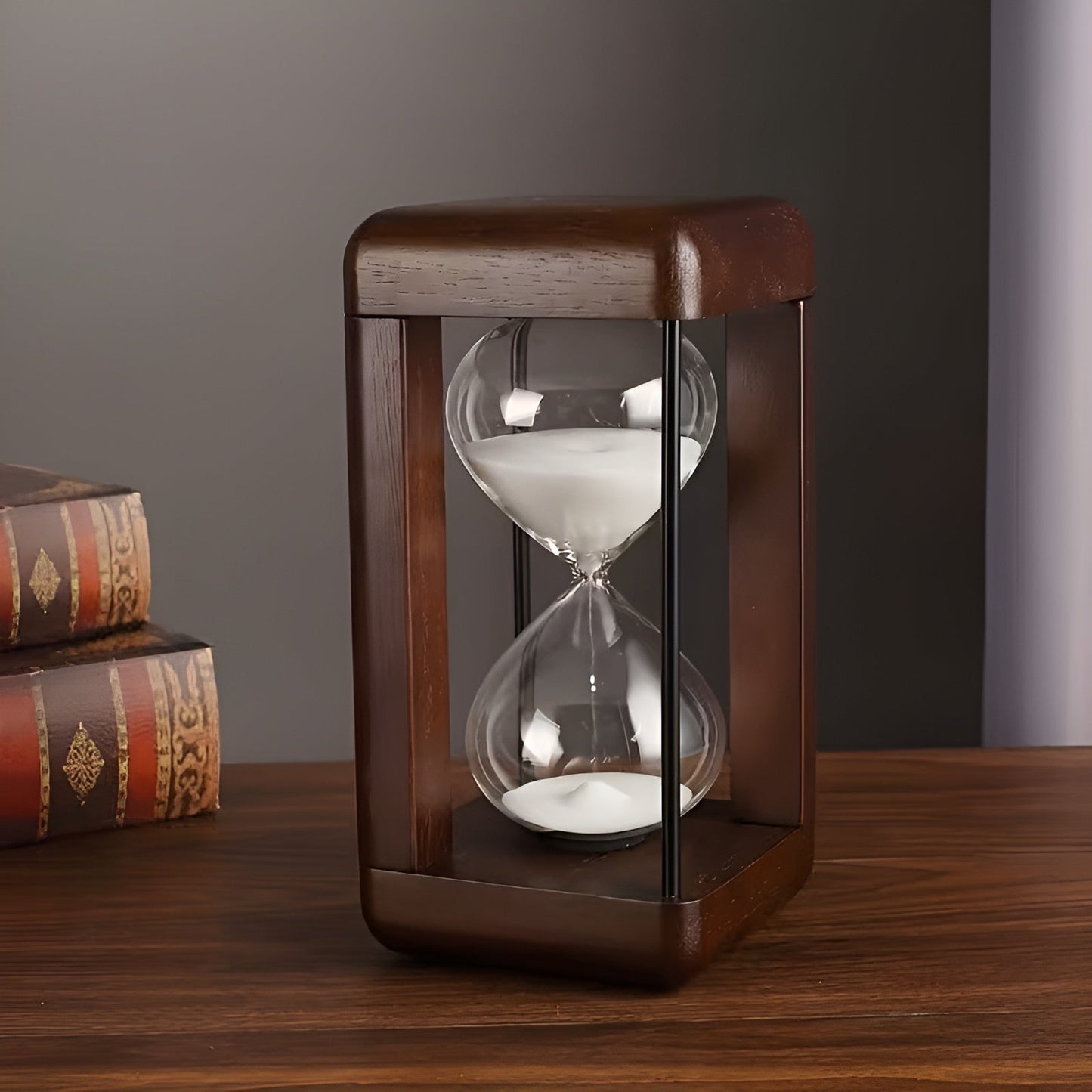 Sanduhr mit Massivholzrahmen – Hochwertig und dekorativ | 30 Minuten für Büro, Schreibtisch und Zuhause