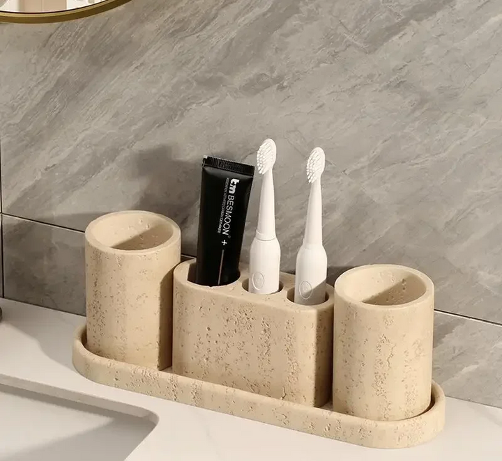 AureliaStone Luxus Badset aus Kalkstein Karnz