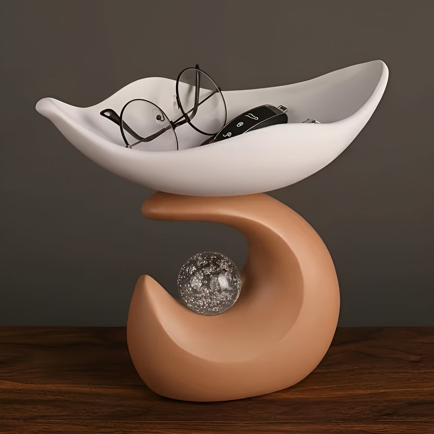 Organizer-Tablett aus Kunstharz – Modernes Wellendesign | Stilvolle Aufbewahrung für Schlüssel, Brille und Schmuck