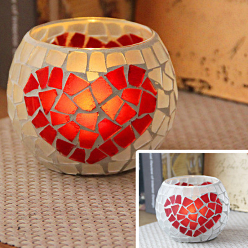 Europäischer Retro Glas Mosaik Teelichthalter