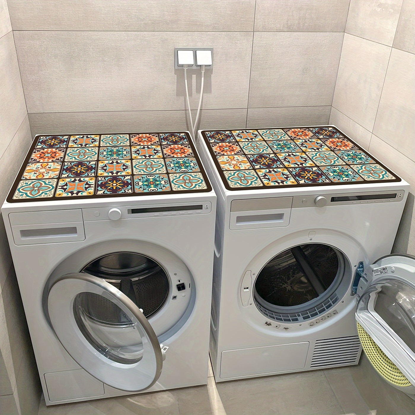 Waschmaschinen-Abdeckmatte Retro-Mosaik | Karnz
