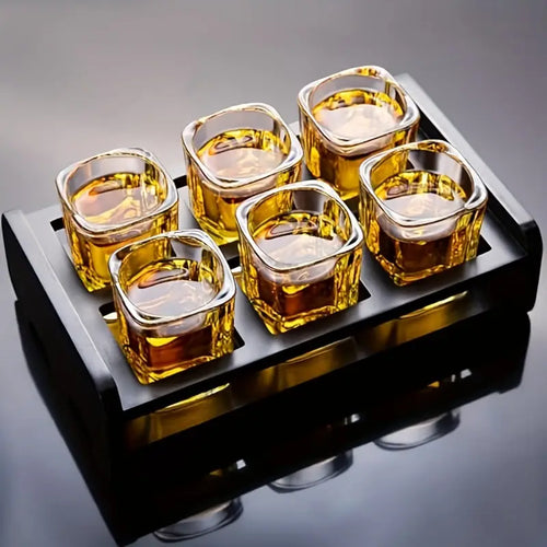 AurumLux Whisky Glas Set - Kristallgläser mit Schale | Karnz