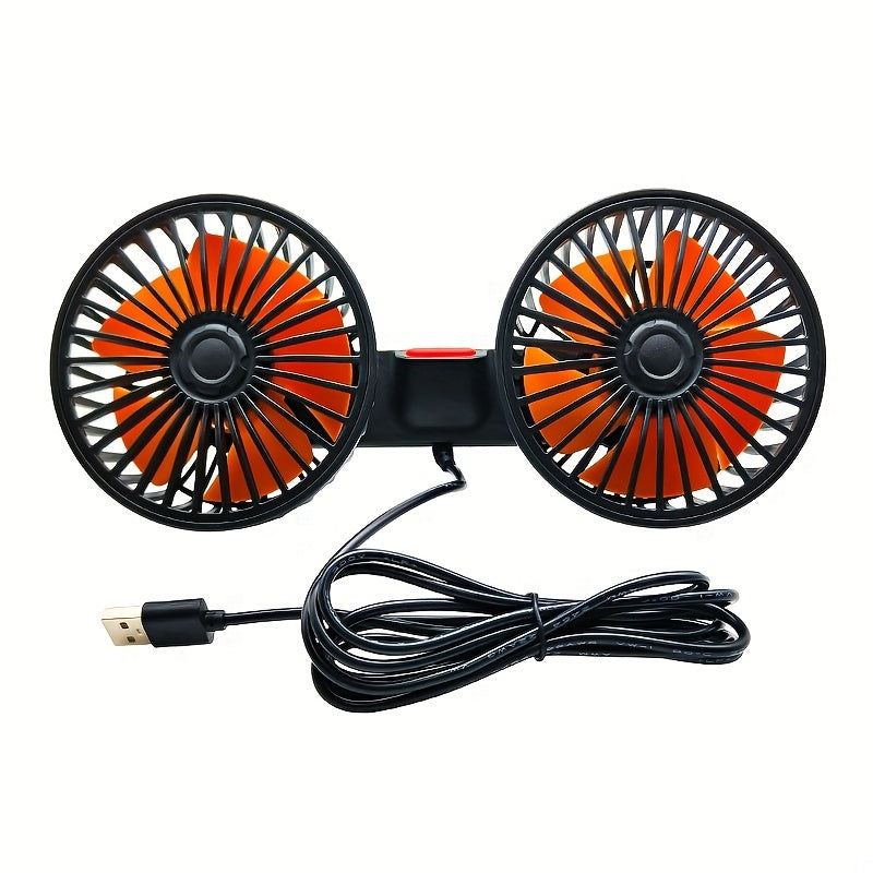 1 Pc Auto-Lüfter, Auto Kleiner Klimaanlage, Doppelseitiger Hecklüfter, Starker Wind, 360 Grad Drehung, Großes Luftvolumen, Subwoofer-Betrieb, Basis-Festklemm-Montagemethode, Geeignet für Auto Zuhause | Karnz