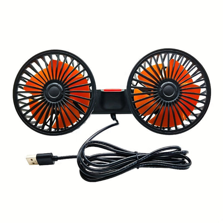 1 Pc Auto-Lüfter, Auto Kleiner Klimaanlage, Doppelseitiger Hecklüfter, Starker Wind, 360 Grad Drehung, Großes Luftvolumen, Subwoofer-Betrieb, Basis-Festklemm-Montagemethode, Geeignet für Auto Zuhause | Karnz