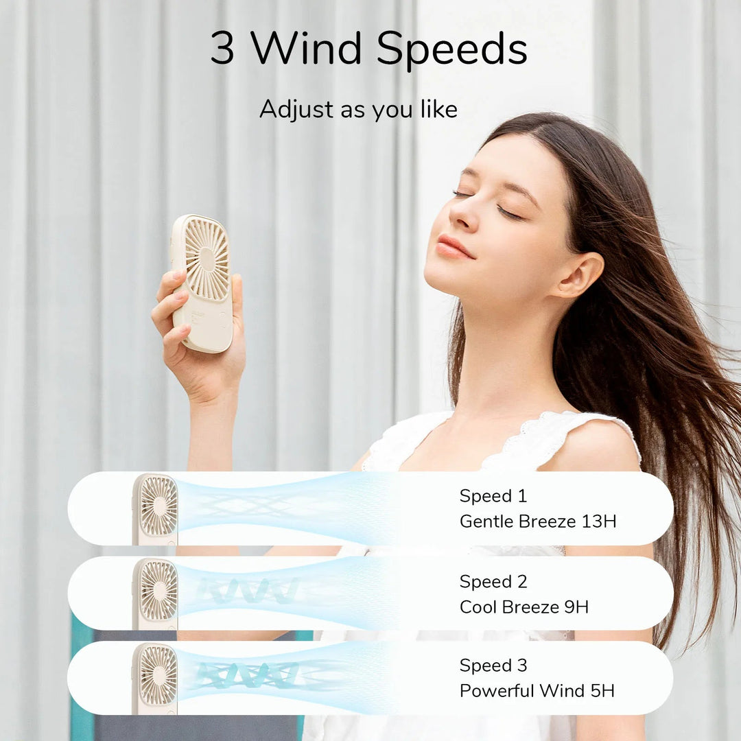 Mini Handheld USB wiederaufladbarer Ventilator mit 3 Geschwindigkeiten, tragbarer Wimpernventilator & Tischständer | Karnz