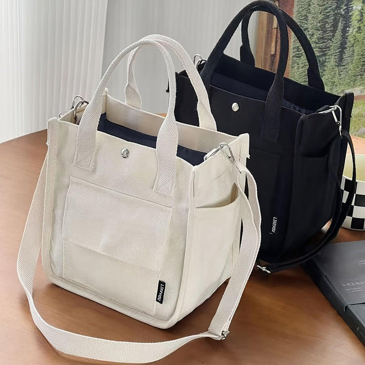 UrbanEase Canvas Slingbag – Weiße Schultertasche mit Magnetic Closure und verstellbarem Riemen | Karnz