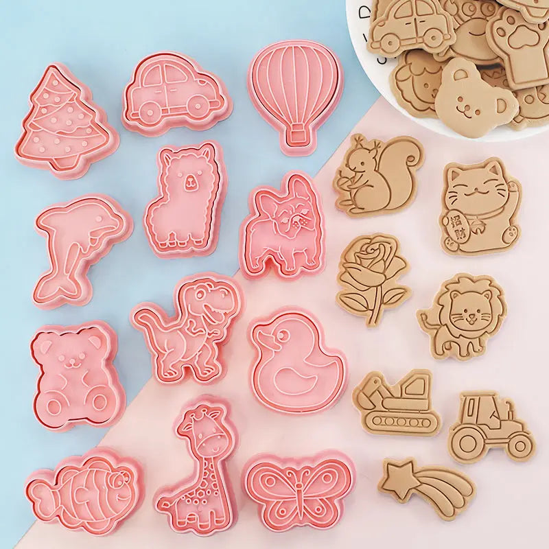 8pcs 3D Cartoon Ausstecher Pressform Keksstempel Set | Karnz