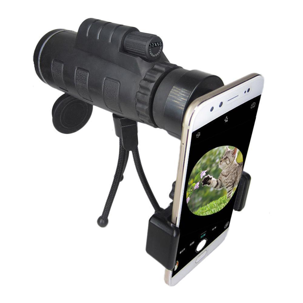 Sandsberg Hochleistungs-Monokular-Teleskop mit Smartphone-Adapter und Stativ