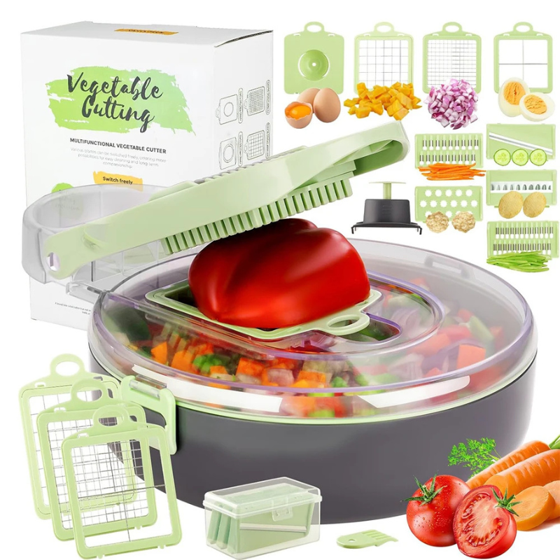 9 in 1 Küchenschnittgemüse Schneider Slicer Dicer Cutter mit Behälter | Karnz