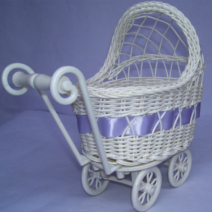 Vintage Geflochtene Puppenwagenkorb Karnz