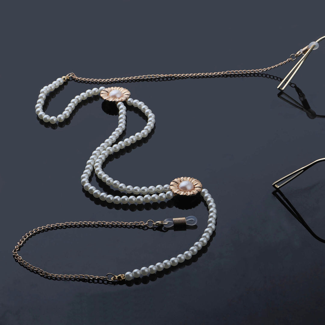 Elegante Perlen Brillen Kette Karnz