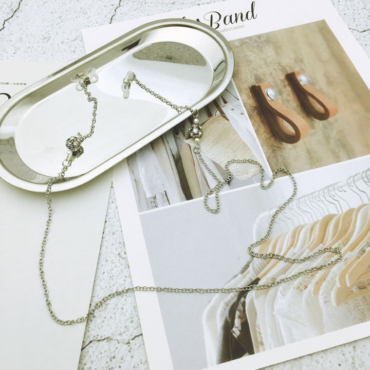 Elegante Silberkette Brille Kette Karnz