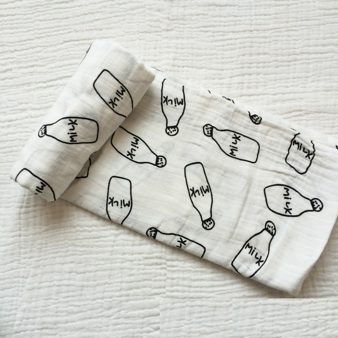 Baumwoll-Musselin Babydecke mit Herzmuster Karnz