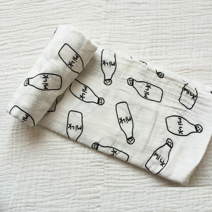 Baumwoll-Musselin Babydecke mit Herzmuster Karnz