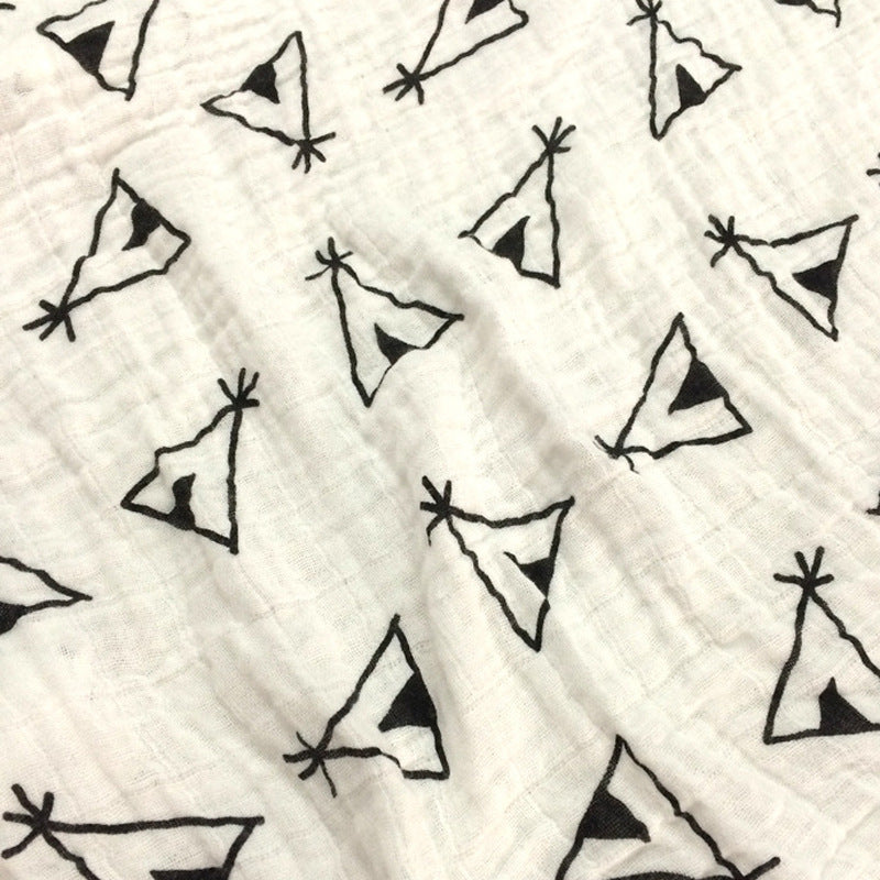 Baumwoll-Musselin Babydecke mit Herzmuster Karnz
