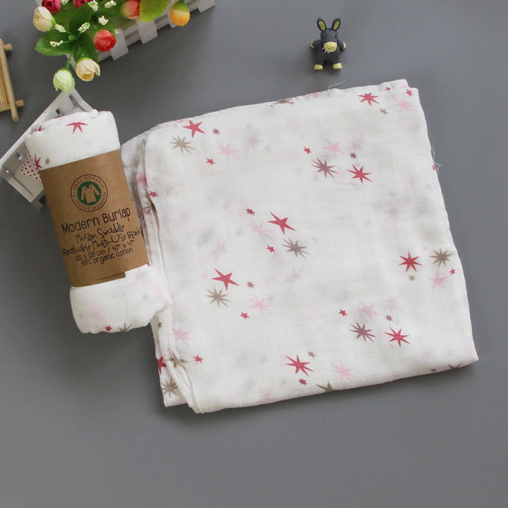 Baumwoll-Musselin Babydecke mit Herzmuster Karnz