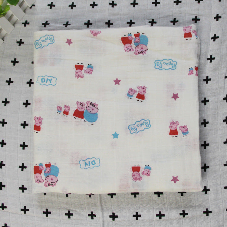 Baumwoll-Musselin Babydecke mit Herzmuster Karnz