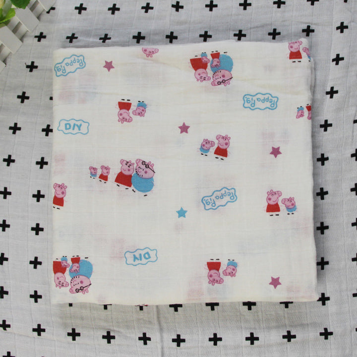 Baumwoll-Musselin Babydecke mit Herzmuster Karnz
