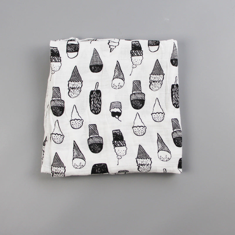 Baumwoll-Musselin Babydecke mit Herzmuster Karnz