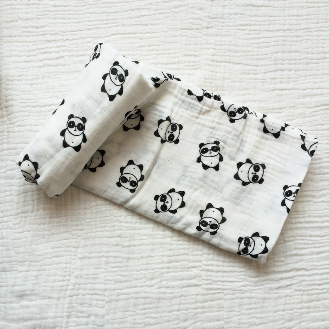 Baumwoll-Musselin Babydecke mit Herzmuster Karnz