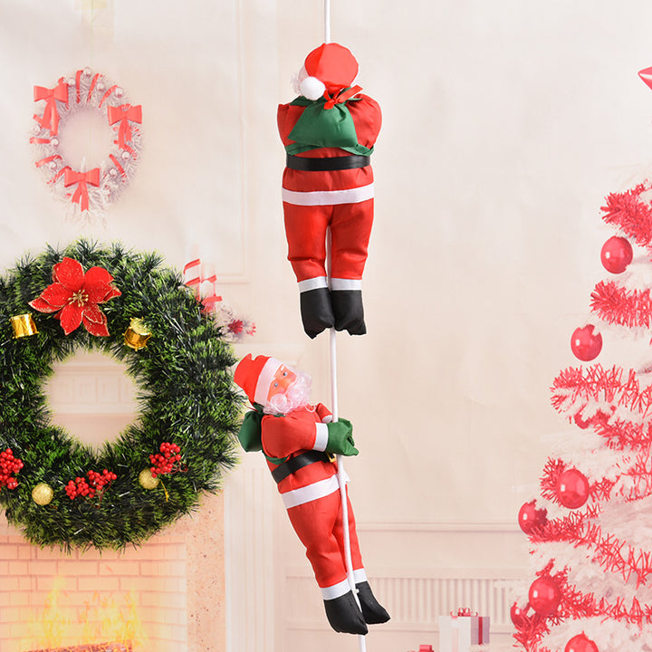 Dekorative Weihnachtsmannfiguren im Kletterstil