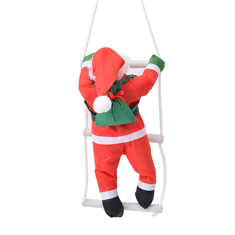 Dekorative Weihnachtsmannfiguren im Leiter-Set