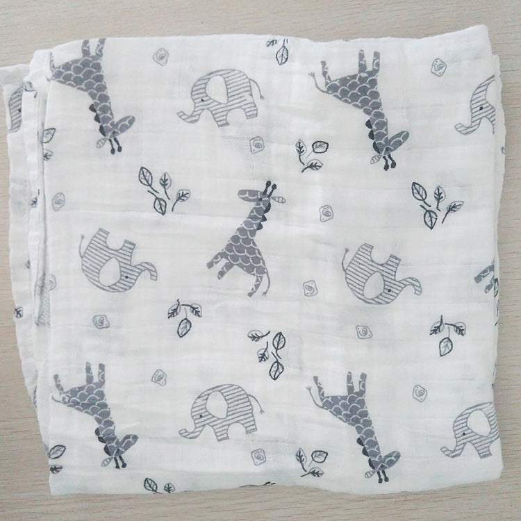 Baumwoll-Musselin Babydecke mit Herzmuster Karnz