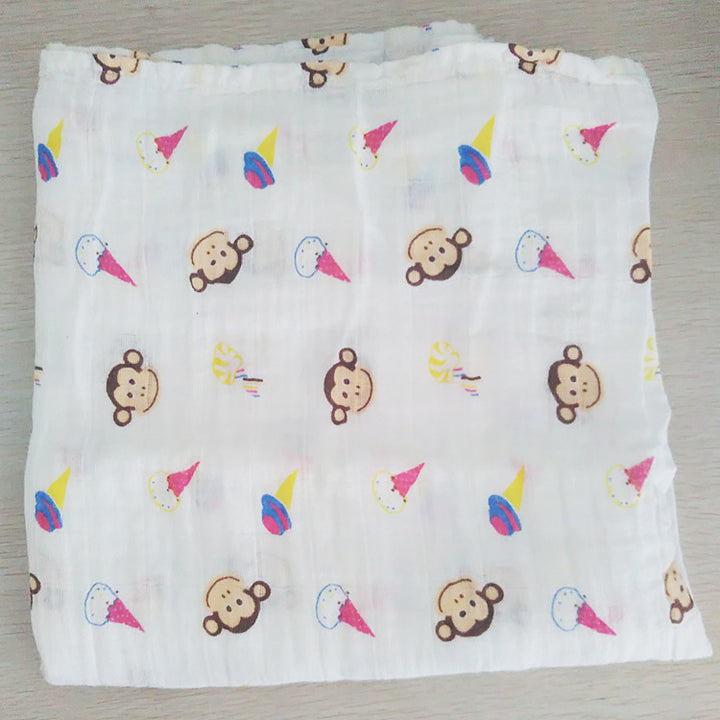 Baumwoll-Musselin Babydecke mit Herzmuster Karnz