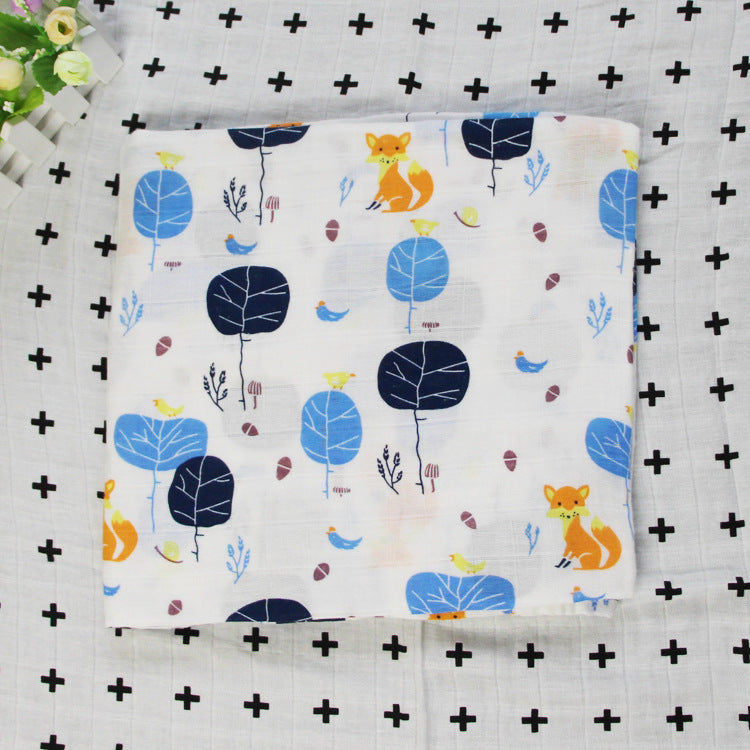 Baumwoll-Musselin Babydecke mit Herzmuster Karnz