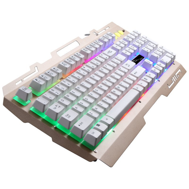 RGB-hintergrundbeleuchtete mechanische Gaming-Tastatur mit Smartphone-Halter Karnz