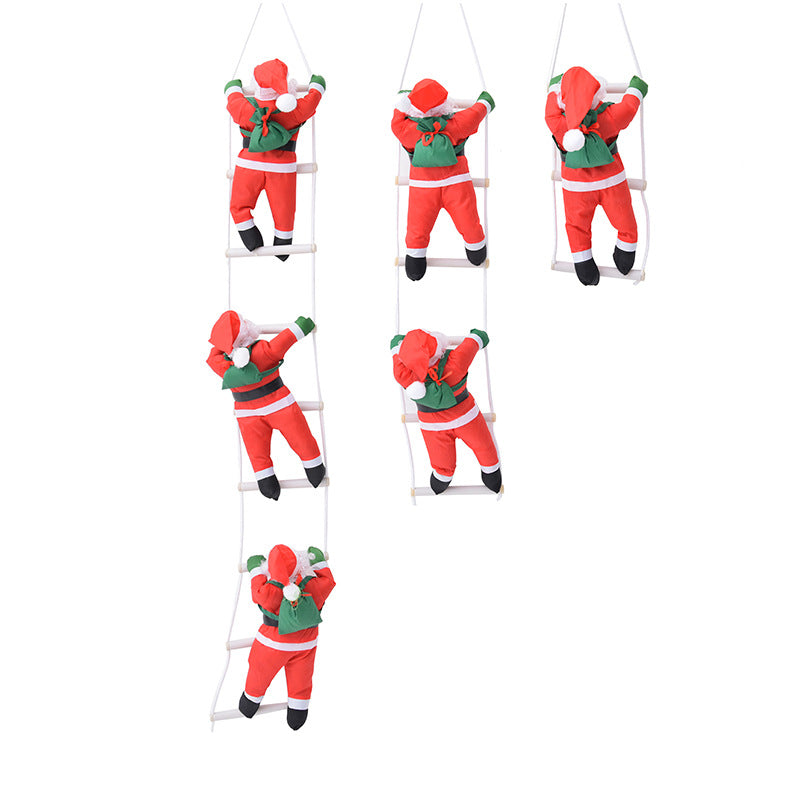 Dekorative Weihnachtsmannfiguren im Leiter-Set