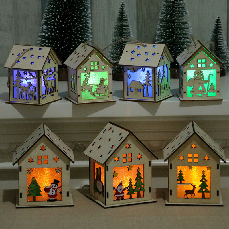 Dekorative Holz Santa Haus Ornament Karnz