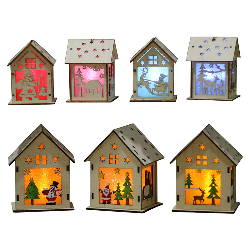 Dekorative Holz Santa Haus Ornament Karnz